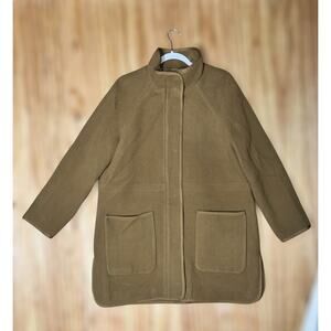Women's Tan Fleece Zip-Front Coat